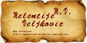 Melentije Veljković vizit kartica